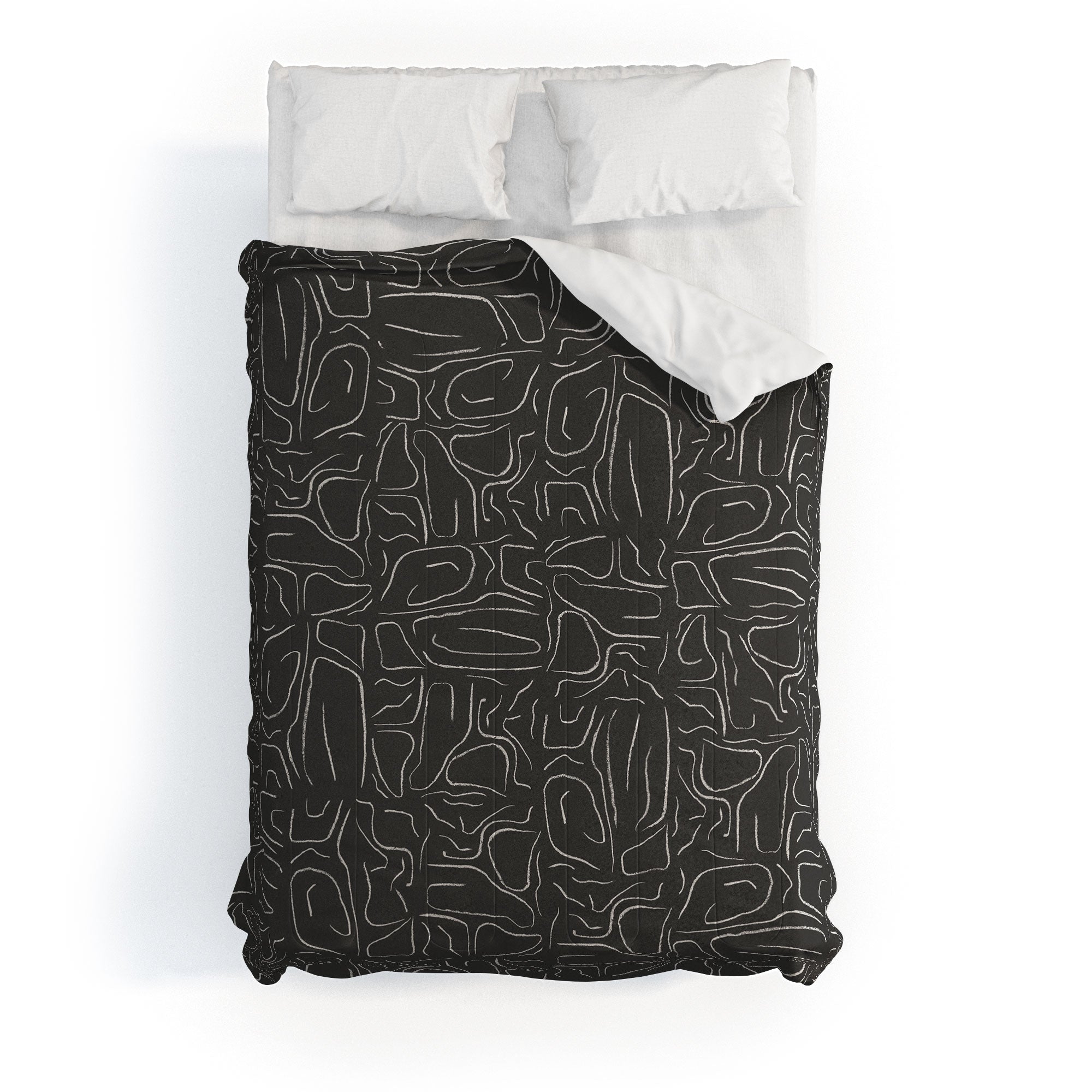 DENY Designs Abstract Lines Black Comforter