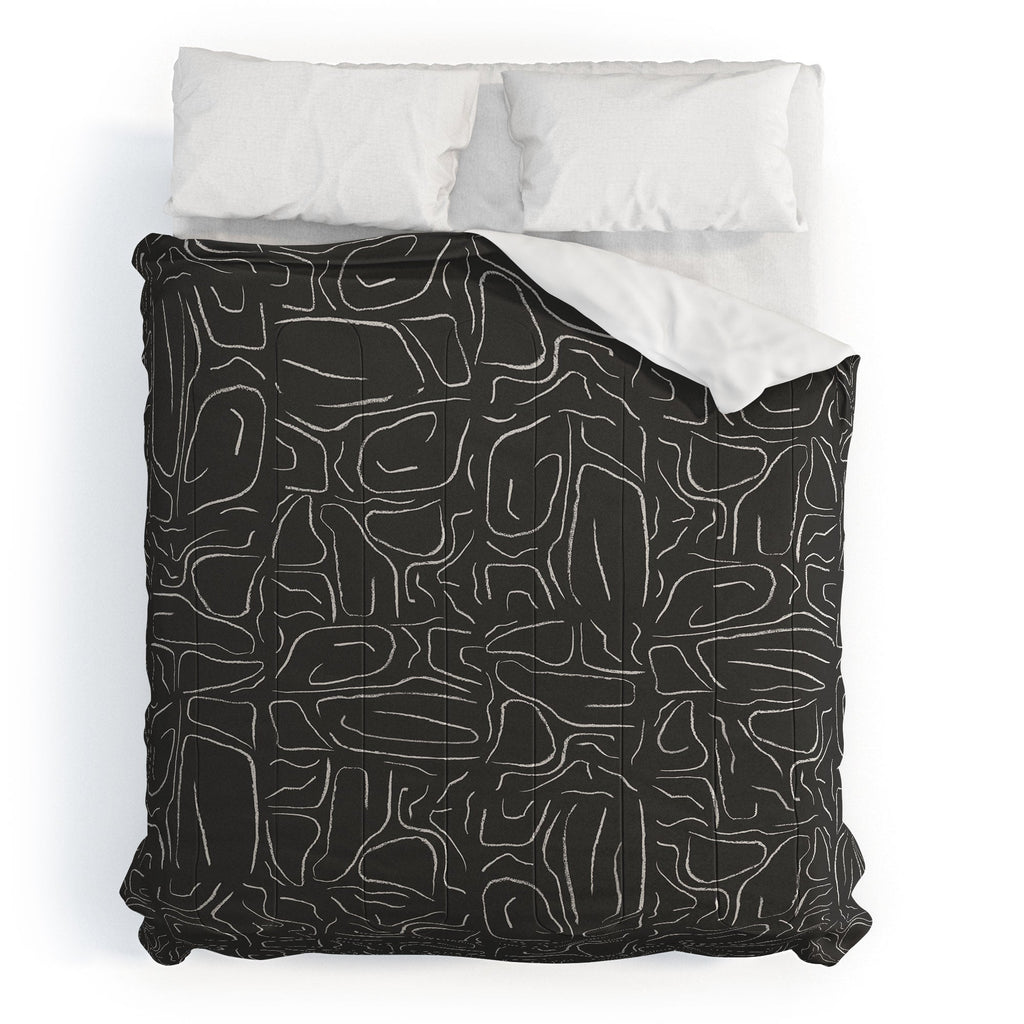 DENY Designs Abstract Lines Black Comforter