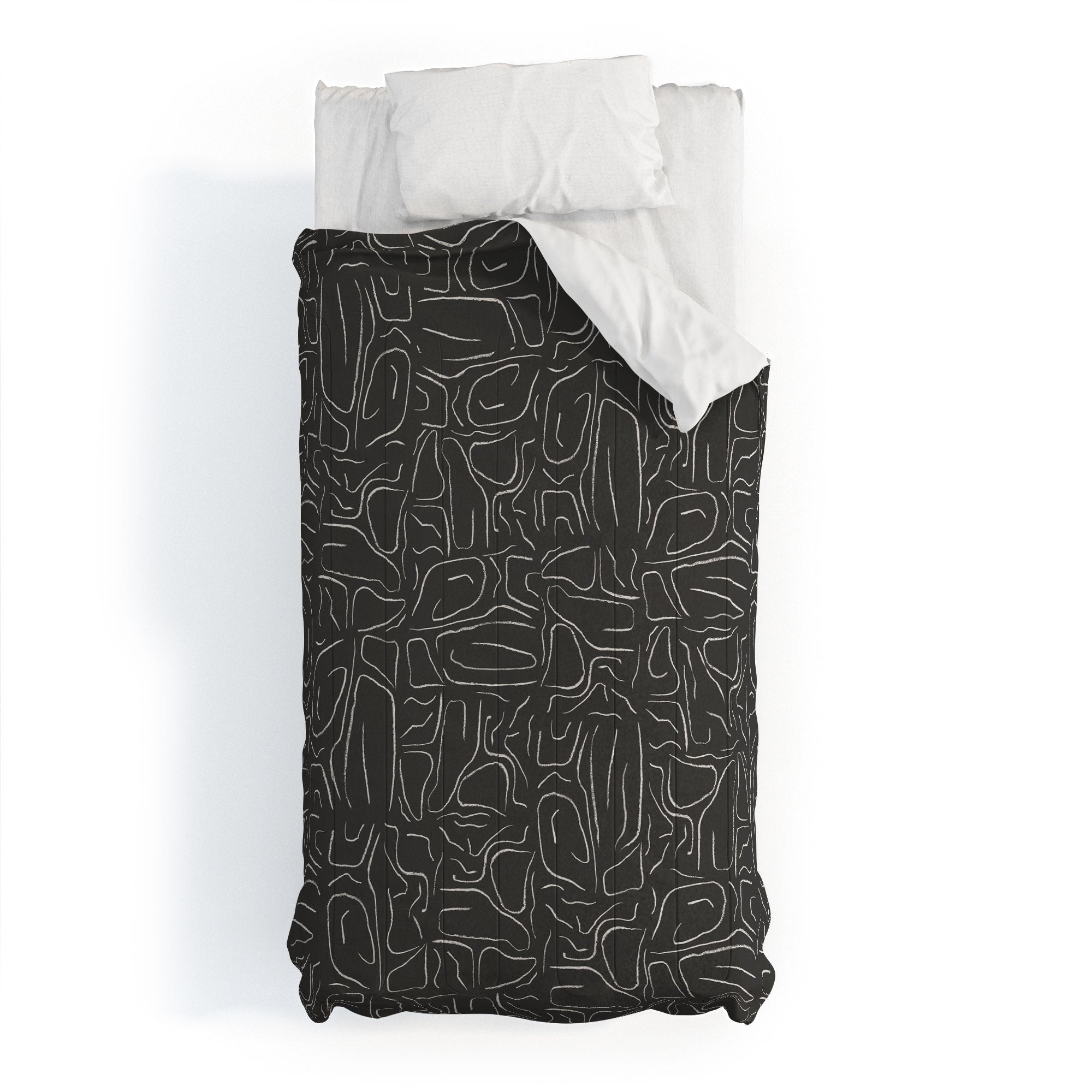 DENY Designs Abstract Lines Black Comforter