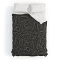 DENY Designs Abstract Lines Black Duvet Cover