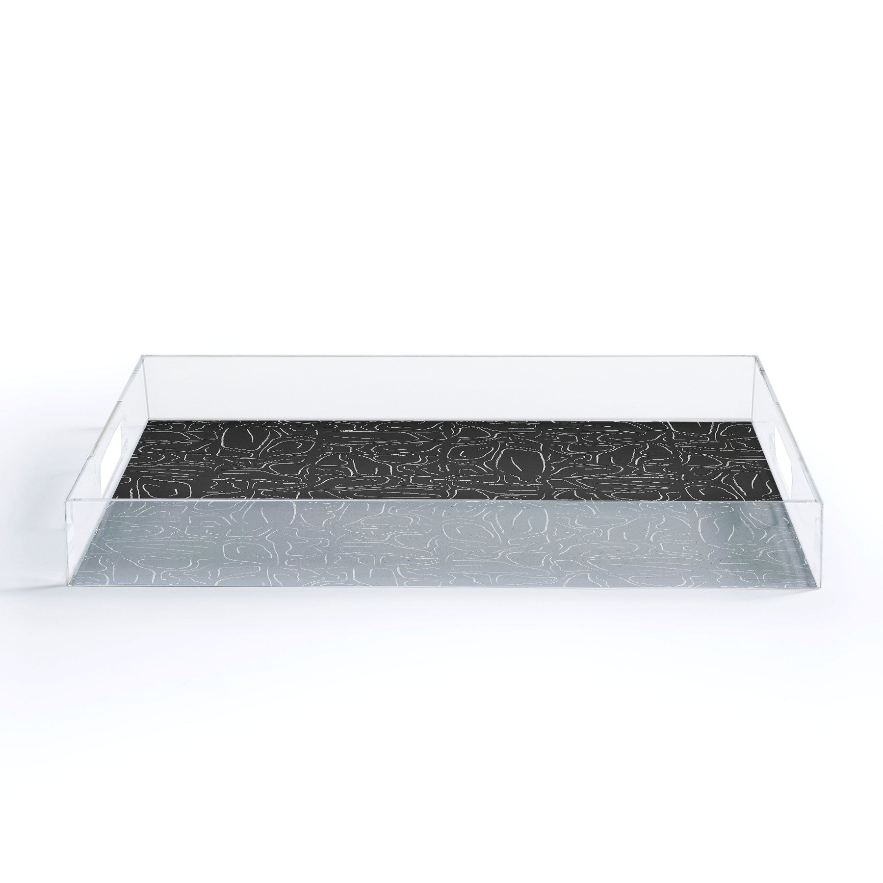 DENY Designs Abstract Lines Black Acrylic Tray