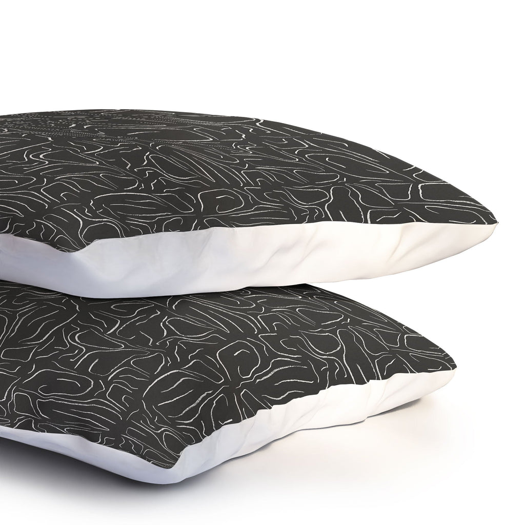 DENY Designs Abstract Lines Black Pillow Shams