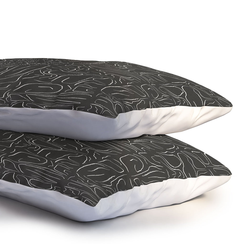 DENY Designs Abstract Lines Black Pillow Shams