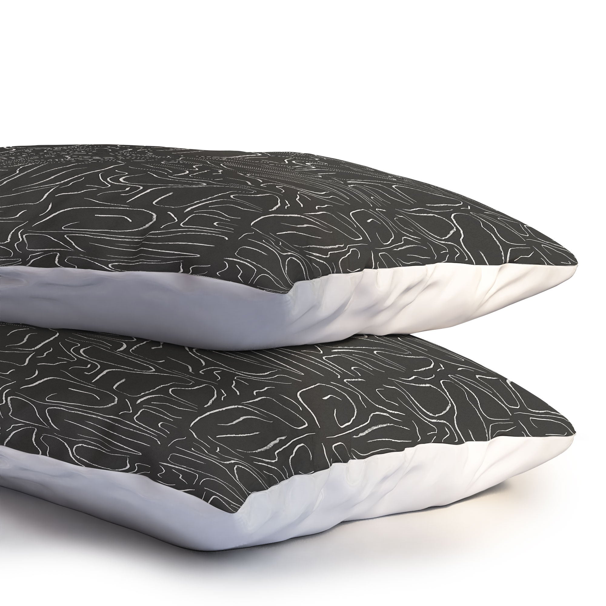 DENY Designs Abstract Lines Black Pillow Shams