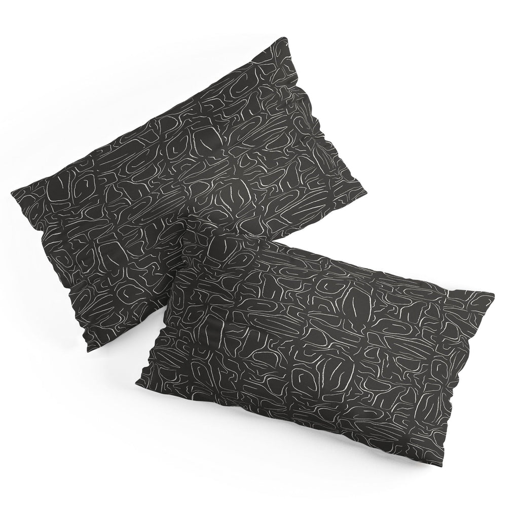 DENY Designs Abstract Lines Black Pillow Shams