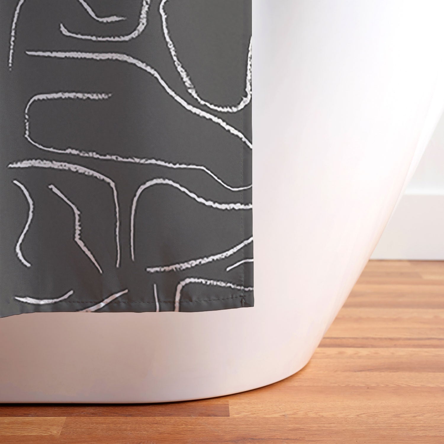DENY Designs Abstract Lines Black Shower Curtain