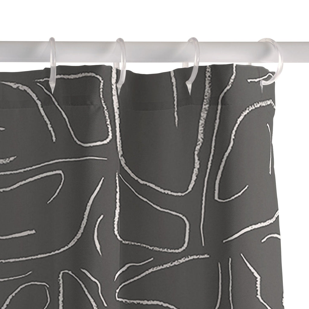 DENY Designs Abstract Lines Black Shower Curtain