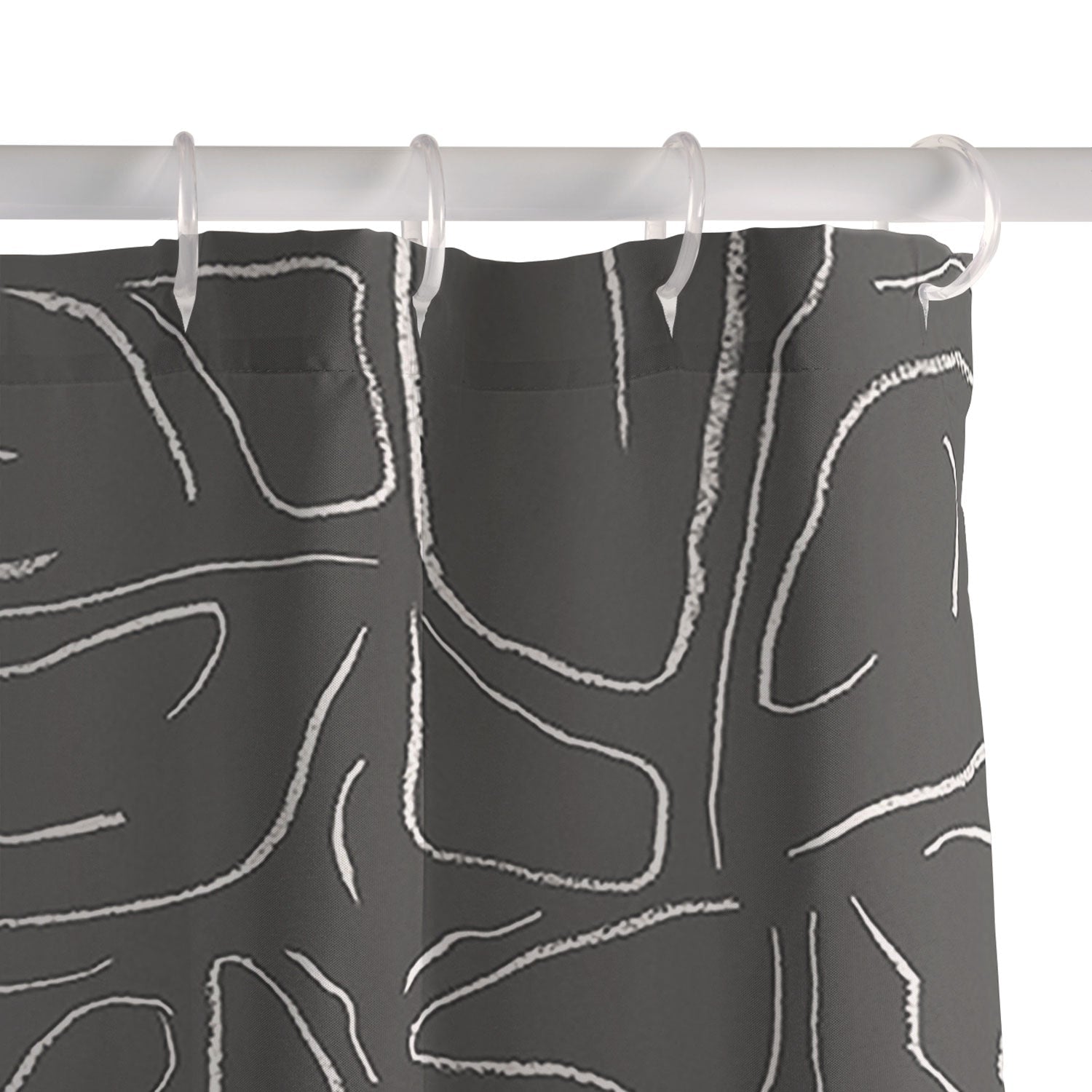 DENY Designs Abstract Lines Black Shower Curtain