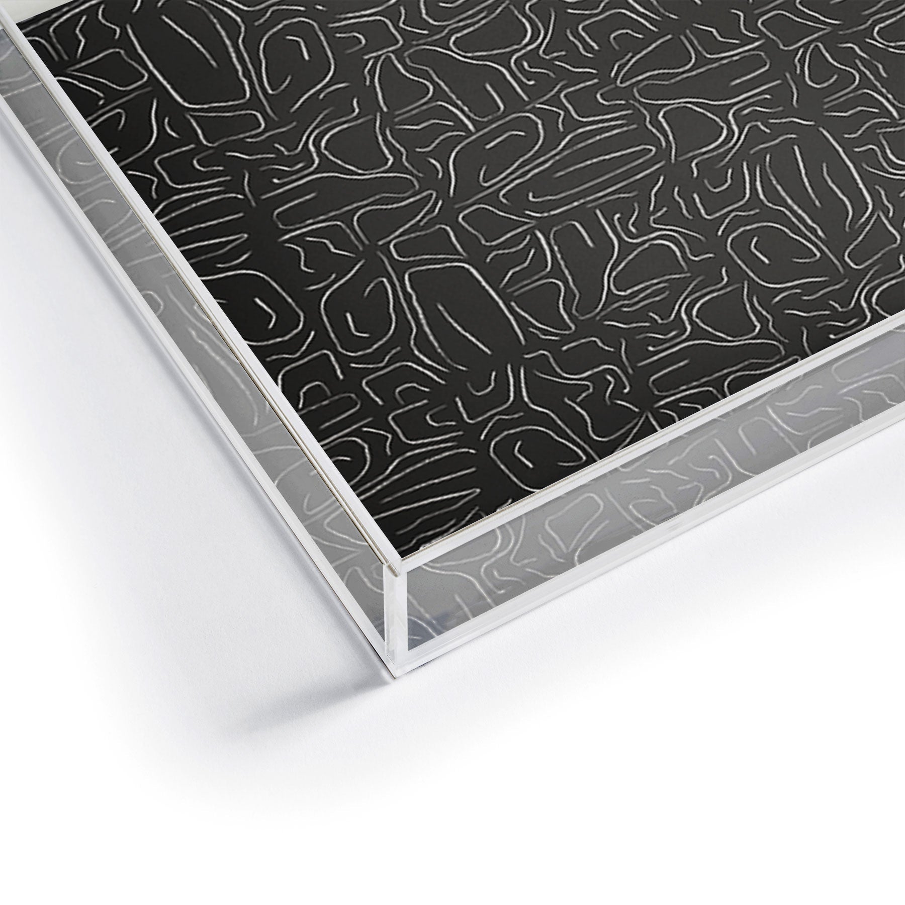 DENY Designs Abstract Lines Black Acrylic Tray
