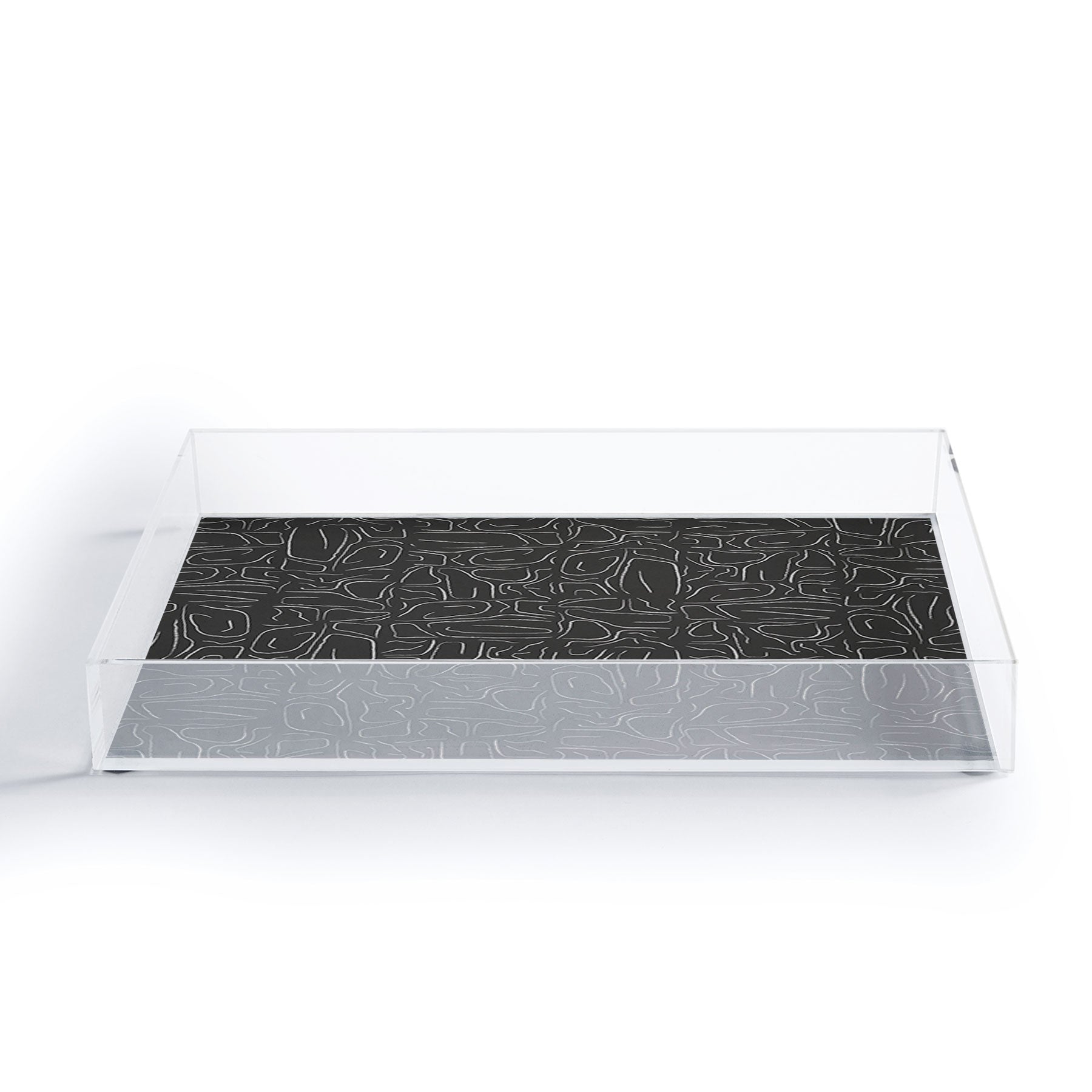 DENY Designs Abstract Lines Black Acrylic Tray
