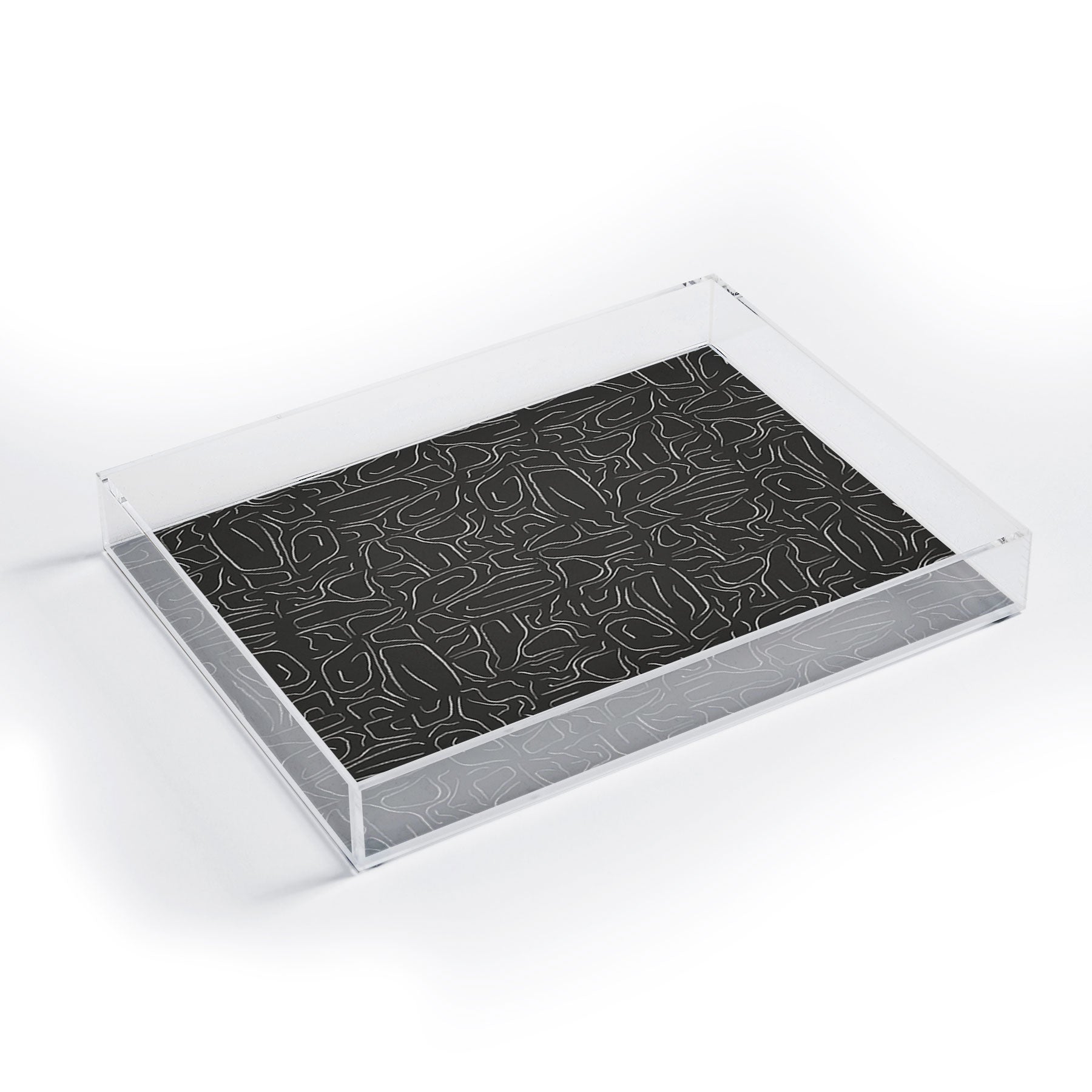 DENY Designs Abstract Lines Black Acrylic Tray