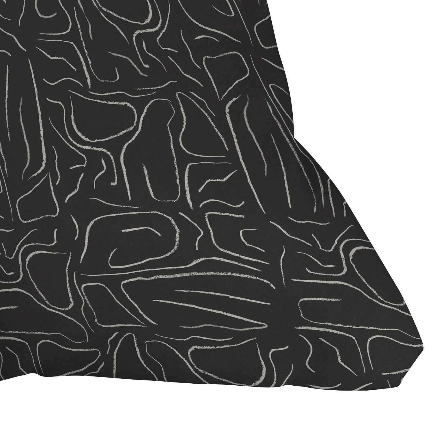 DENY Designs Abstract Lines Black Outdoor Throw Pillow
