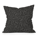 DENY Designs Abstract Lines Black Outdoor Throw Pillow