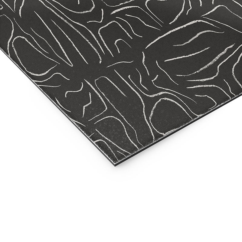 DENY Designs Abstract Lines Black Welcome Mat