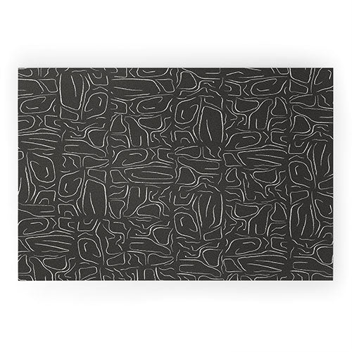 DENY Designs Abstract Lines Black Welcome Mat