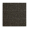DENY Designs Abstract Lines Black Wood Wall Mural