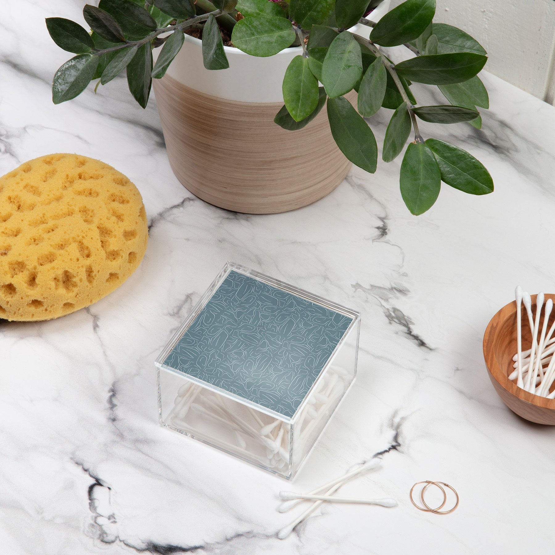 DENY Designs Abstract Lines Blue Acrylic Box