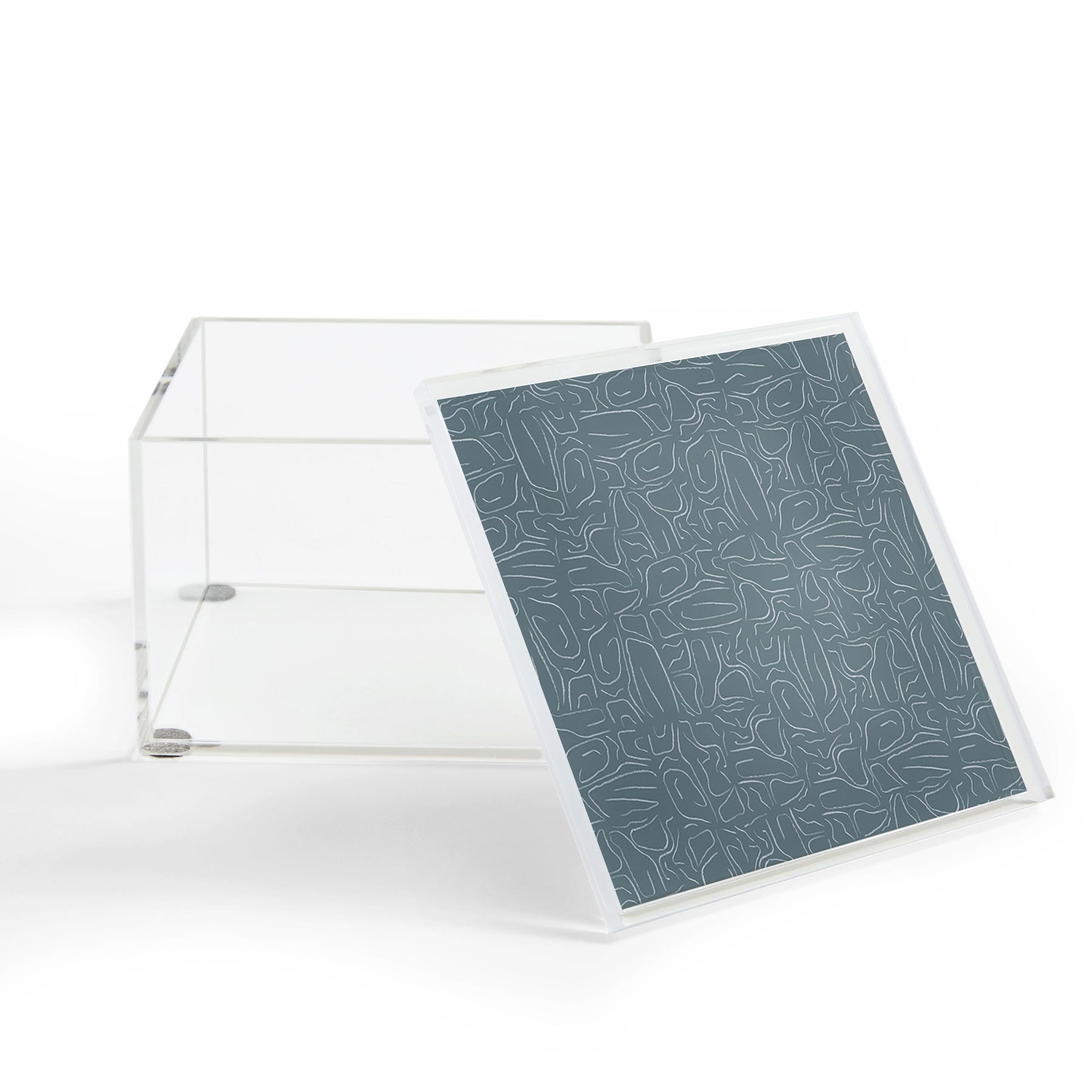DENY Designs Abstract Lines Blue Acrylic Box