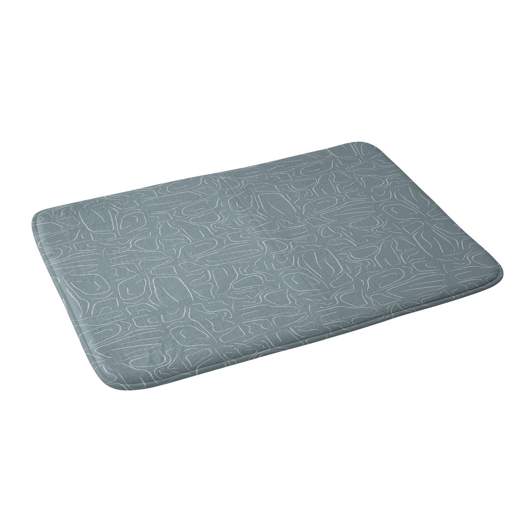 DENY Designs Abstract Lines Blue Memory Foam Bath Mat