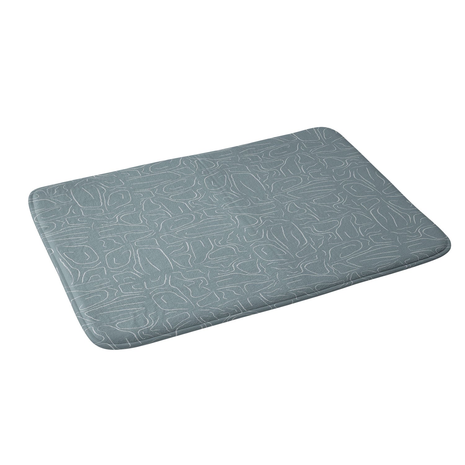 DENY Designs Abstract Lines Blue Memory Foam Bath Mat