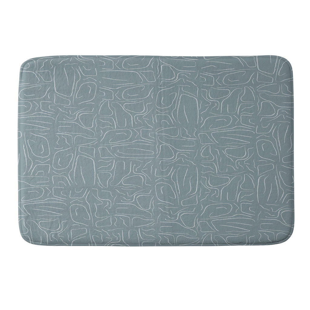 DENY Designs Abstract Lines Blue Memory Foam Bath Mat