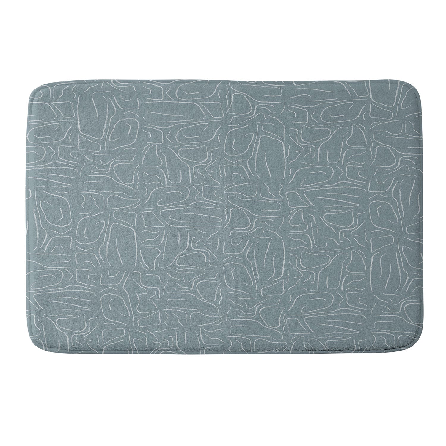 DENY Designs Abstract Lines Blue Memory Foam Bath Mat