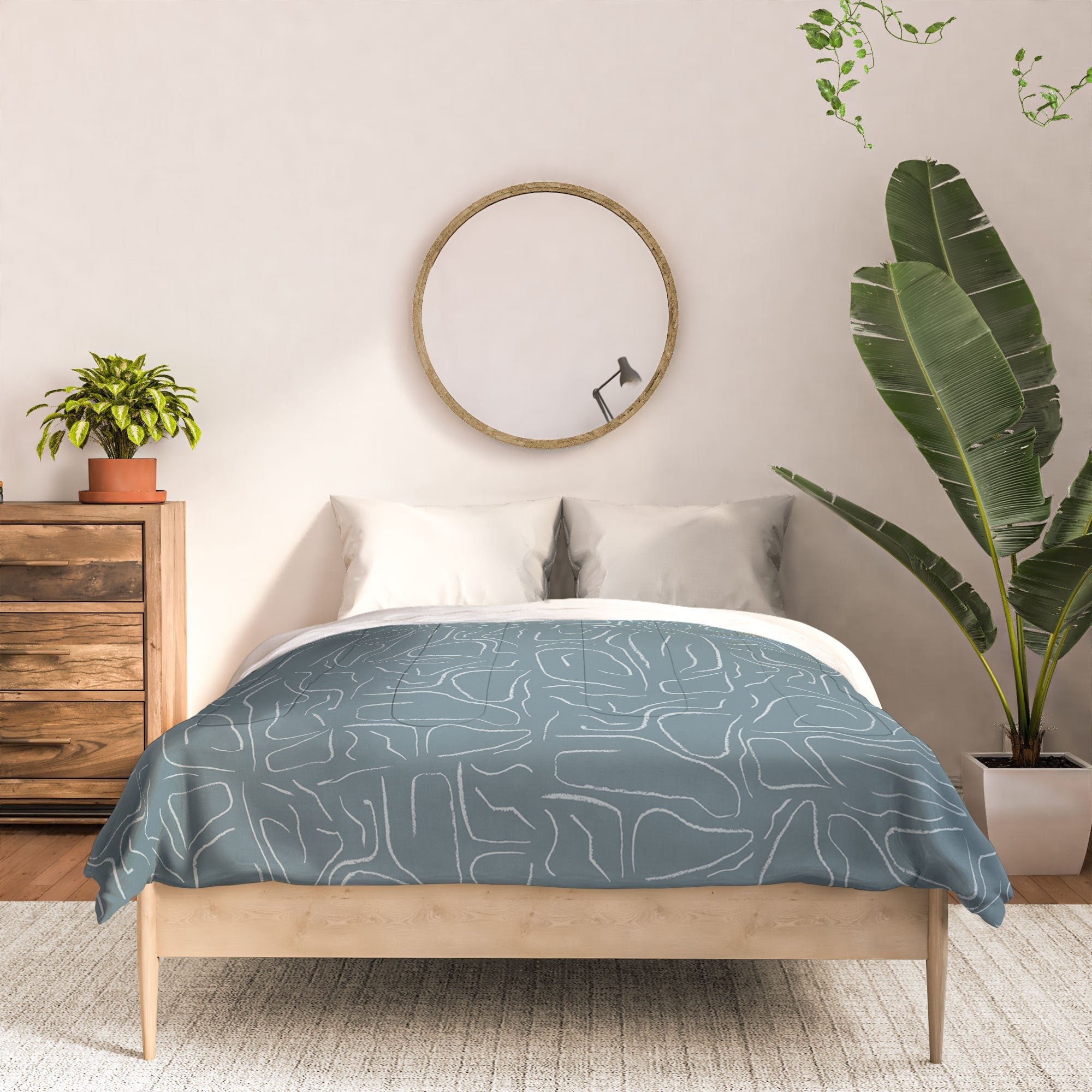 DENY Designs Abstract Lines Blue Comforter