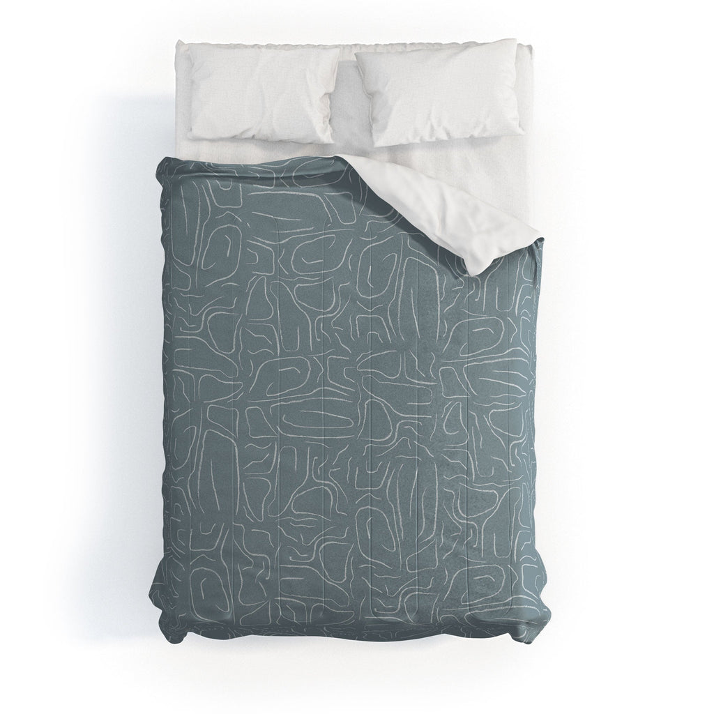 DENY Designs Abstract Lines Blue Comforter