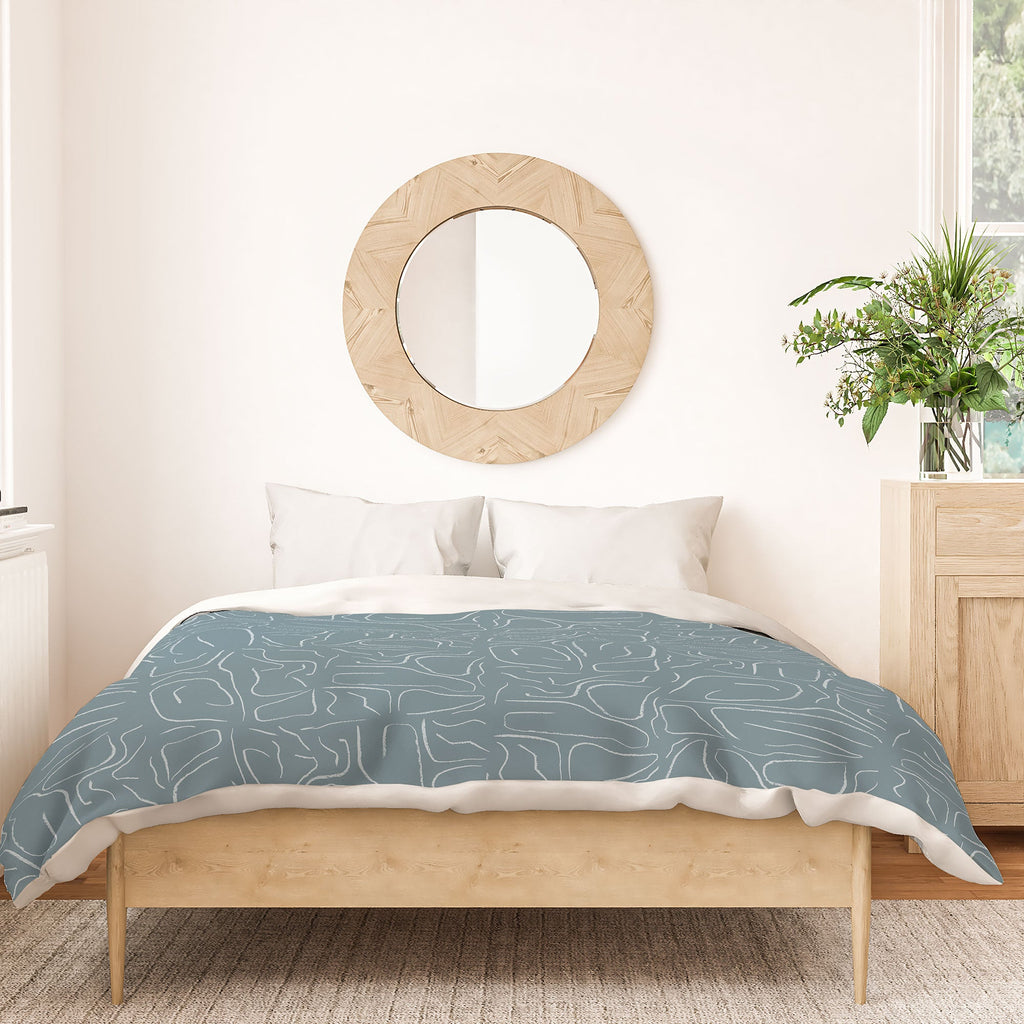 DENY Designs Abstract Lines Blue Duvet Cover