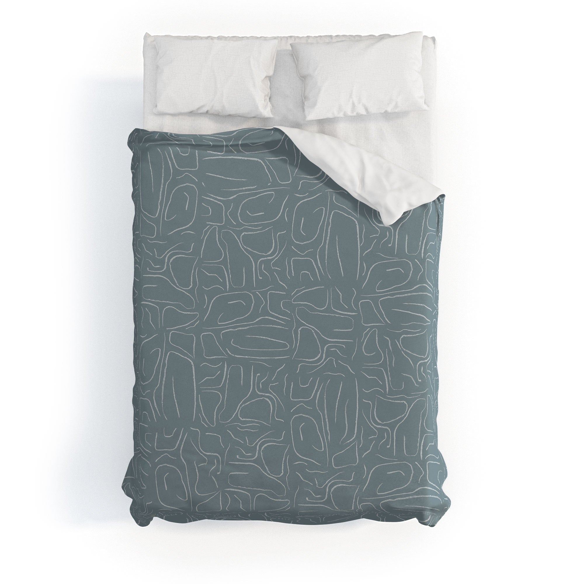 DENY Designs Abstract Lines Blue Duvet Cover