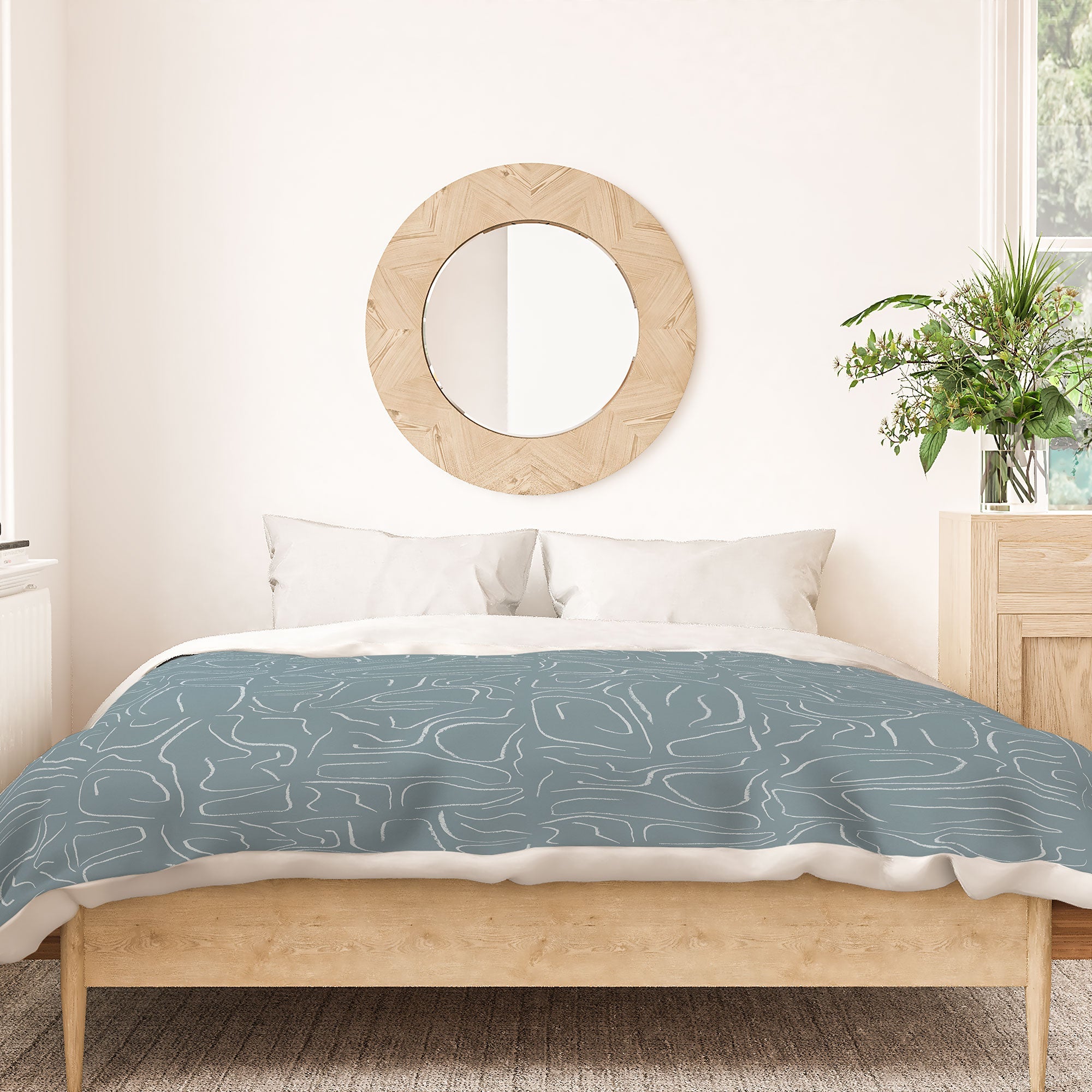 DENY Designs Abstract Lines Blue Duvet Cover