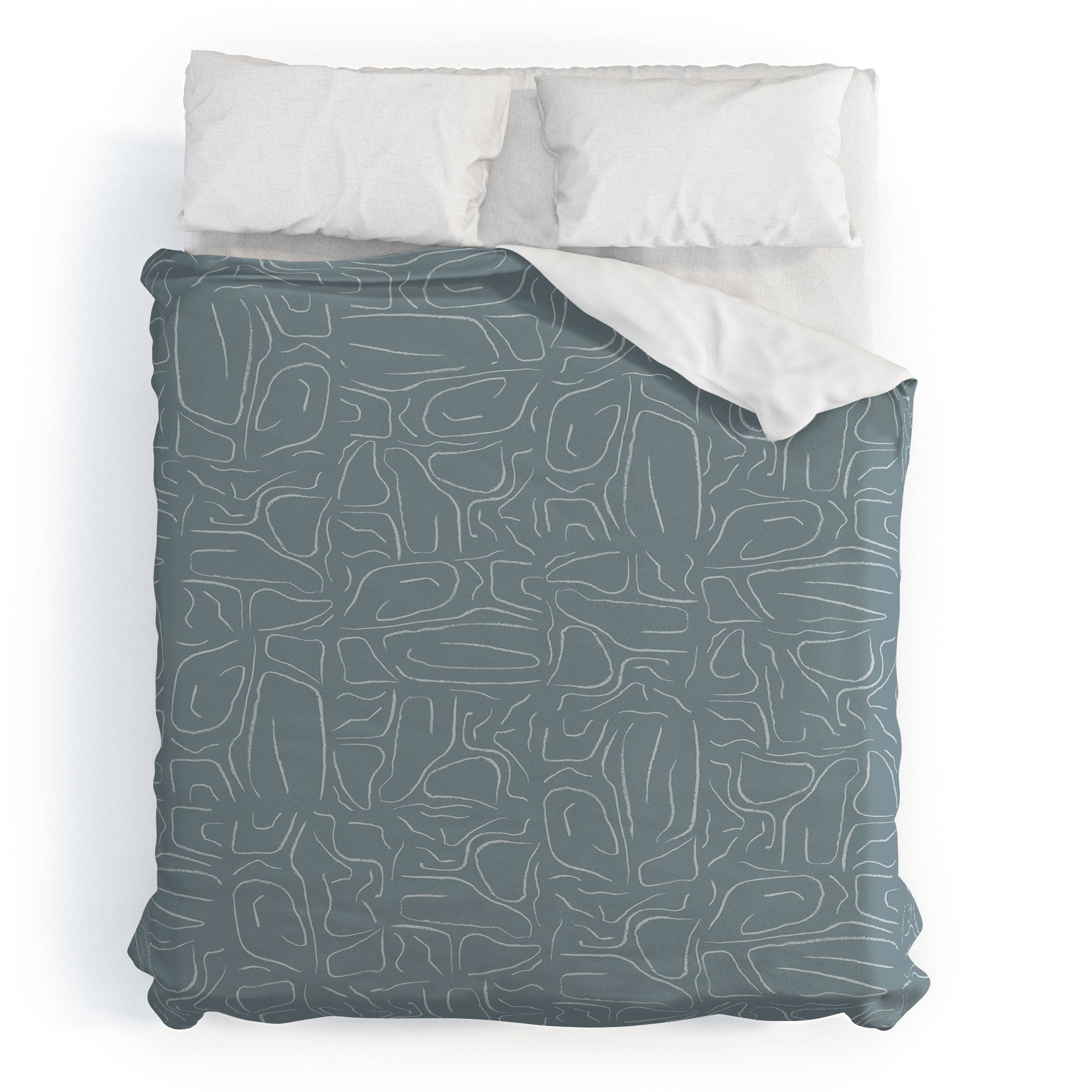 DENY Designs Abstract Lines Blue Duvet Cover