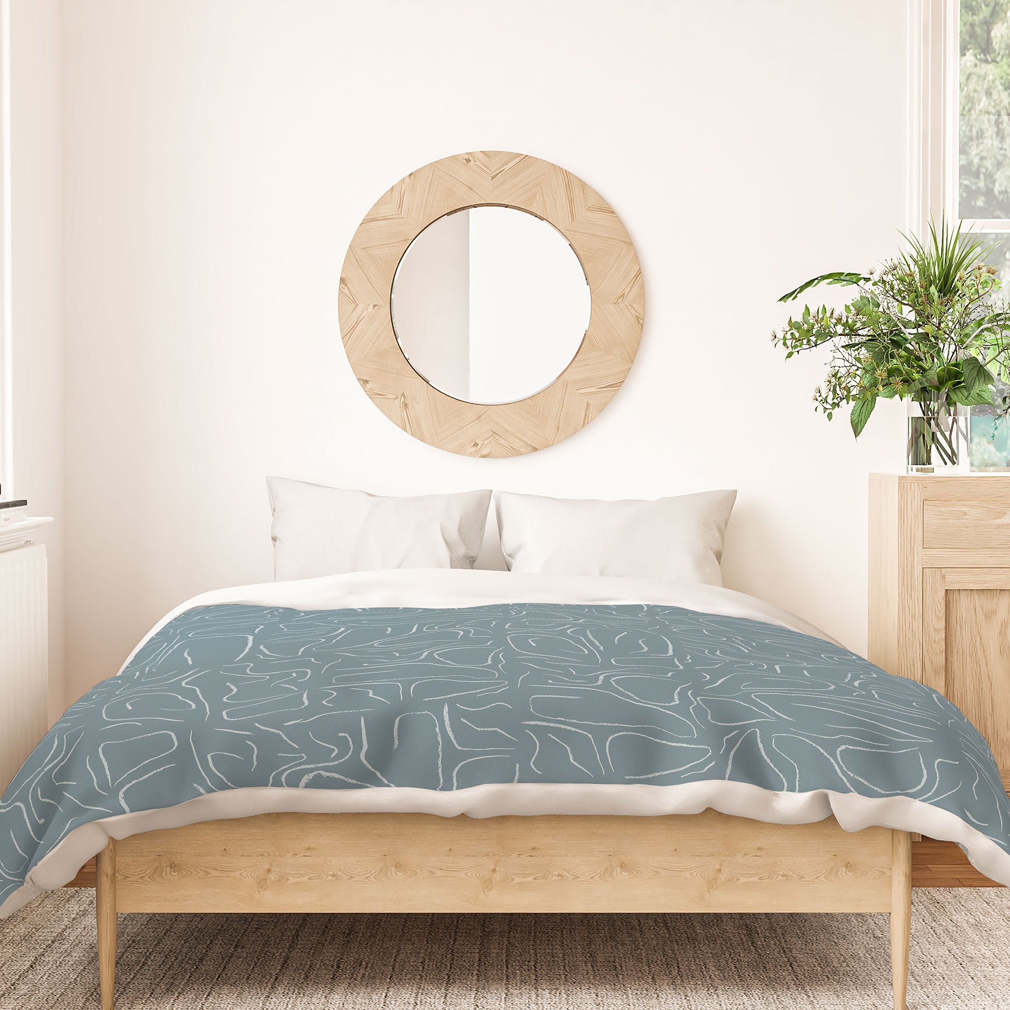 DENY Designs Abstract Lines Blue Duvet Cover