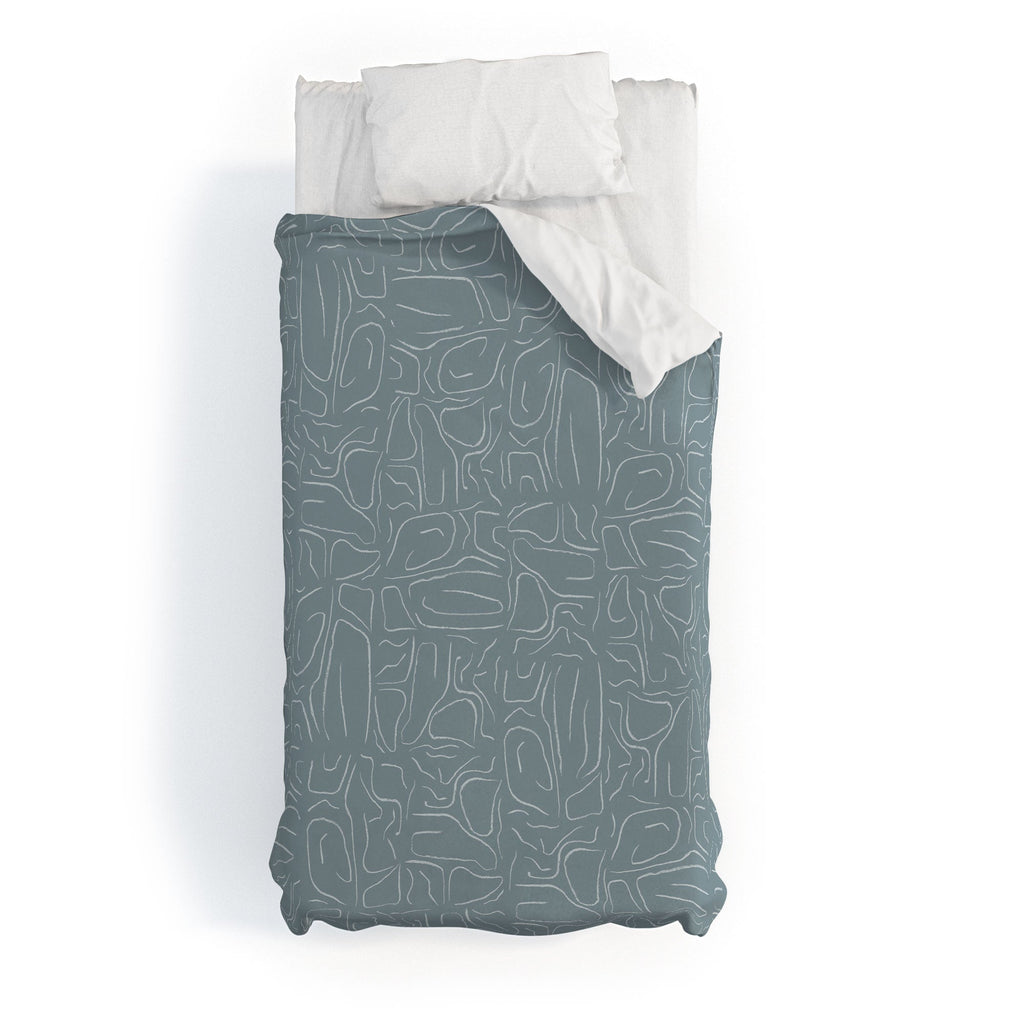 DENY Designs Abstract Lines Blue Duvet Cover