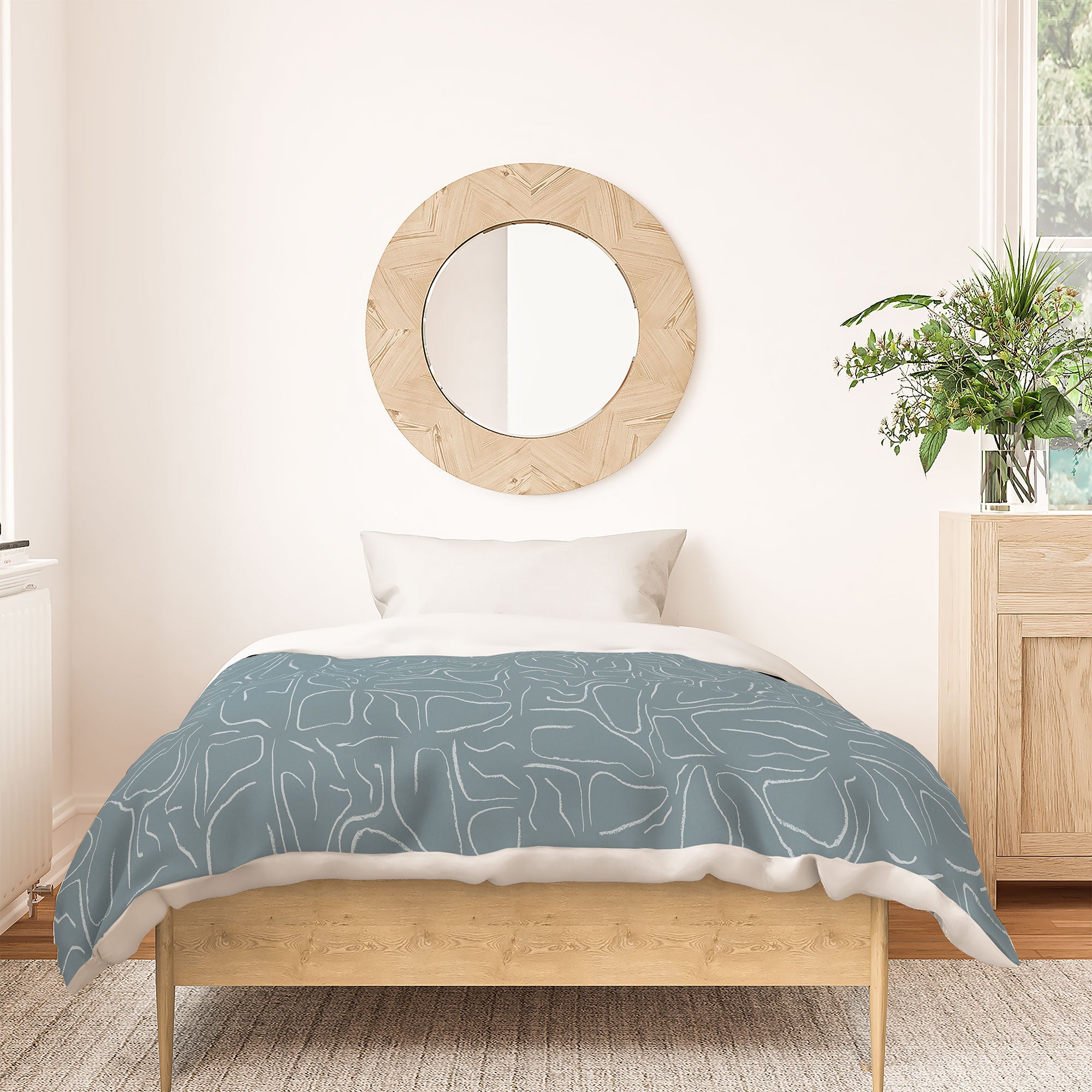 DENY Designs Abstract Lines Blue Duvet Cover
