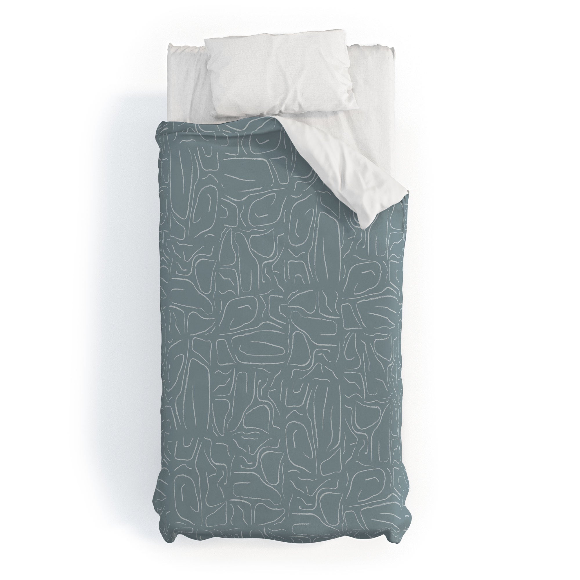 DENY Designs Abstract Lines Blue Duvet Cover
