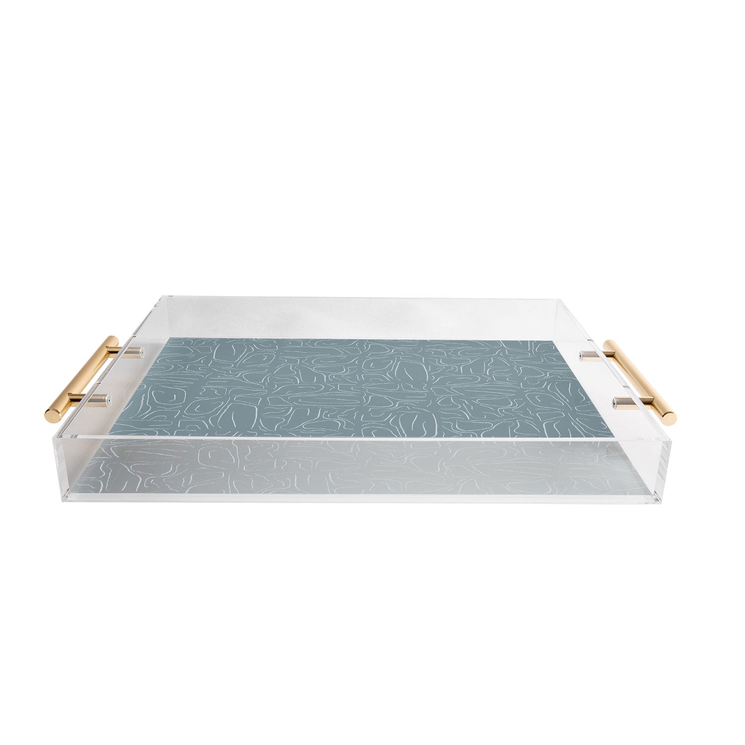 DENY Designs Abstract Lines Blue Acrylic Tray