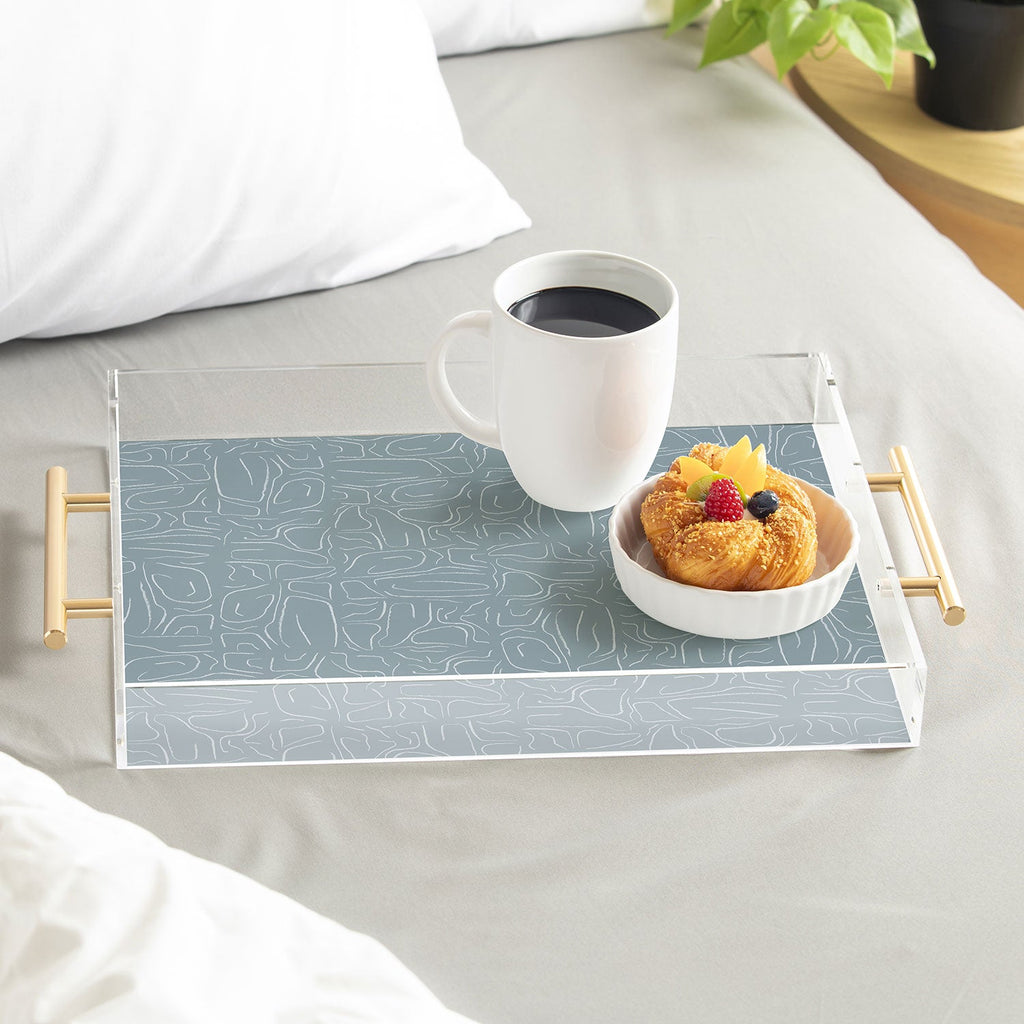 DENY Designs Abstract Lines Blue Acrylic Tray