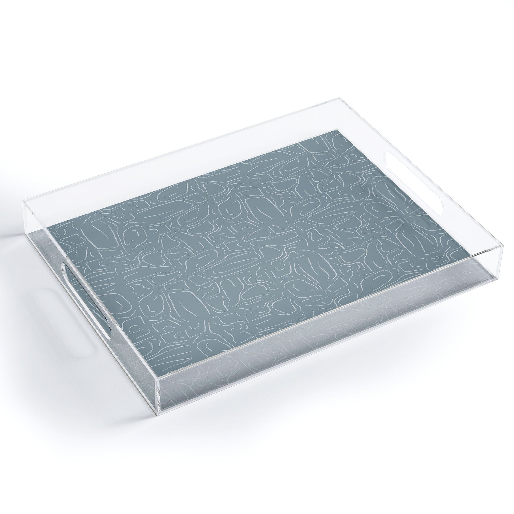 DENY Designs Abstract Lines Blue Acrylic Tray