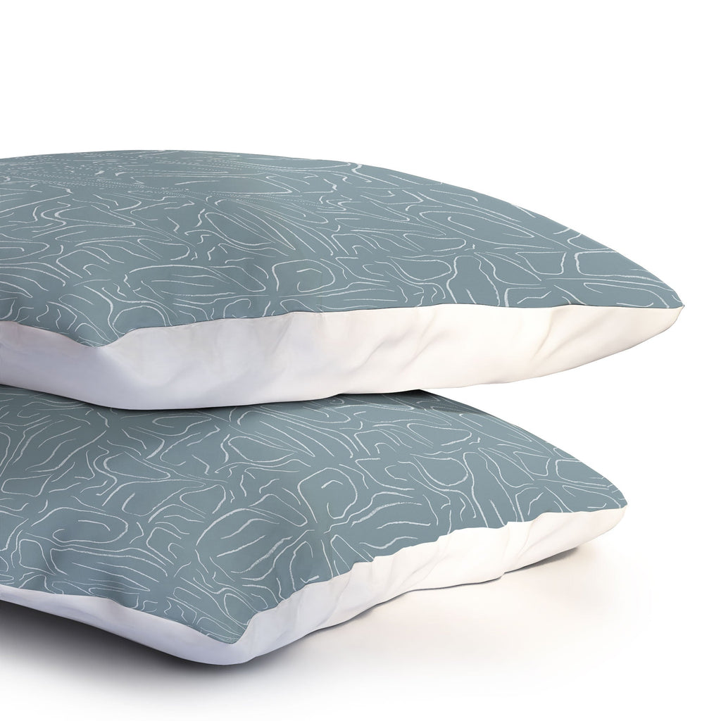 DENY Designs Abstract Lines Blue Pillow Shams
