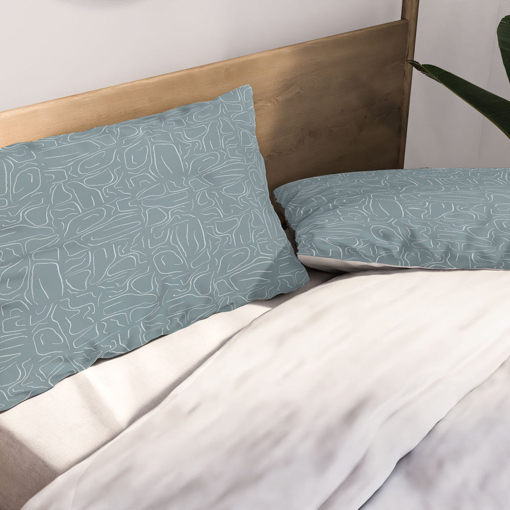 DENY Designs Abstract Lines Blue Pillow Shams