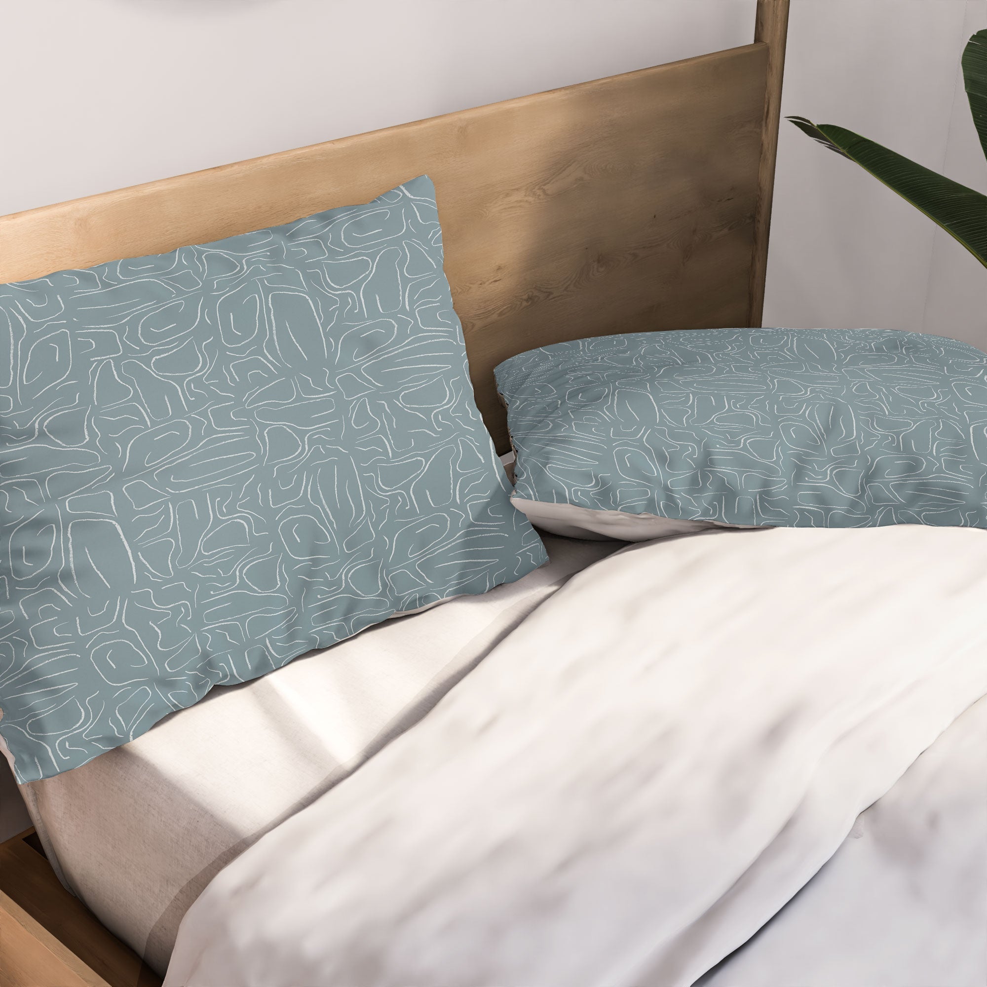 DENY Designs Abstract Lines Blue Pillow Shams