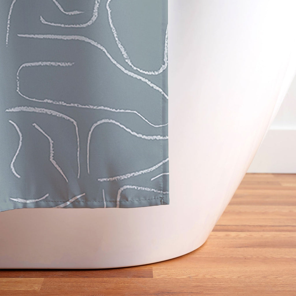 DENY Designs Abstract Lines Blue Shower Curtain