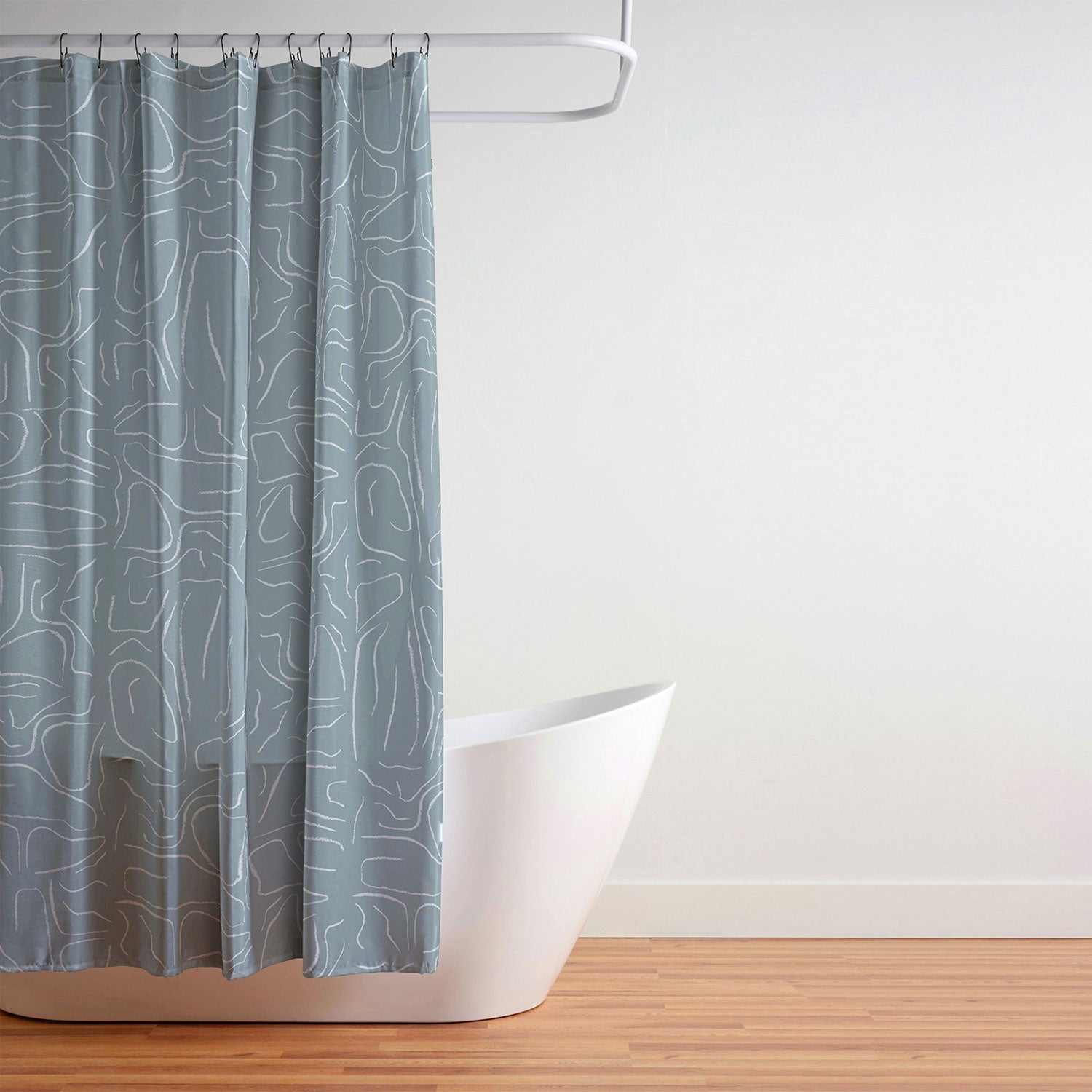 DENY Designs Abstract Lines Blue Shower Curtain