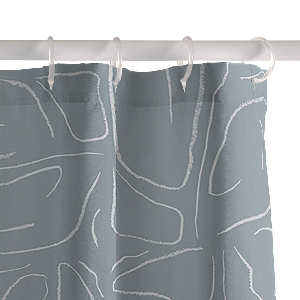 DENY Designs Abstract Lines Blue Shower Curtain