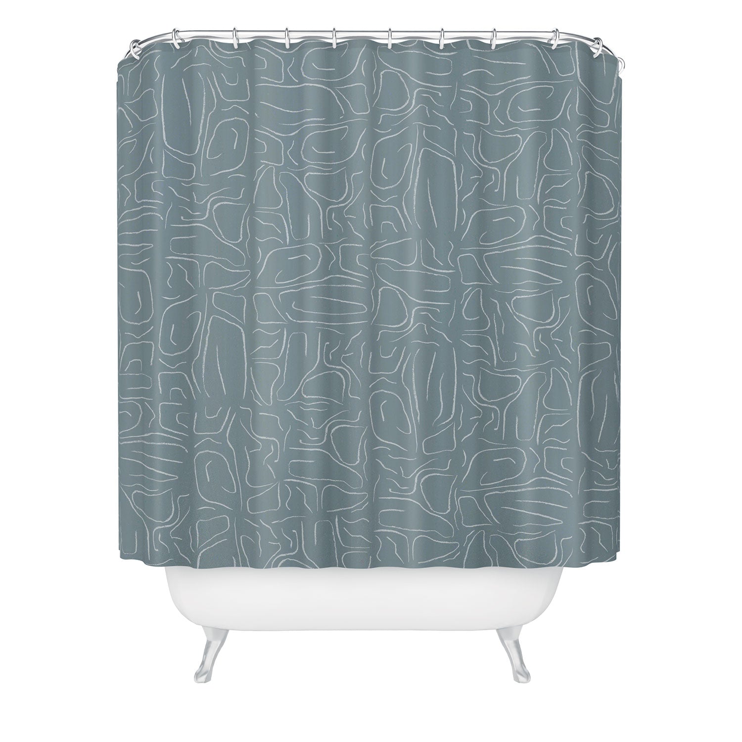 DENY Designs Abstract Lines Blue Shower Curtain