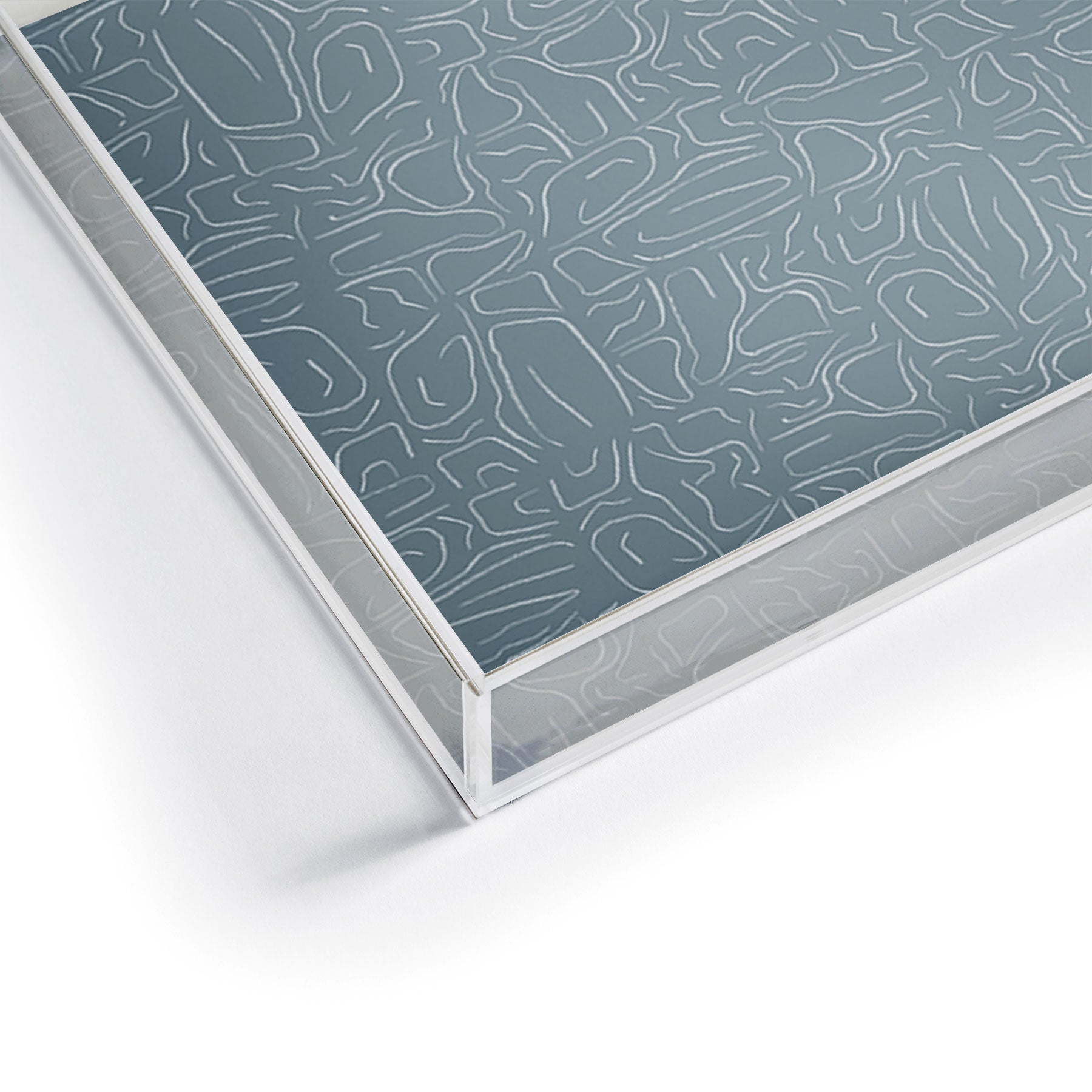 DENY Designs Abstract Lines Blue Acrylic Tray