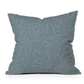 DENY Designs Abstract Lines Blue Outdoor Throw Pillow