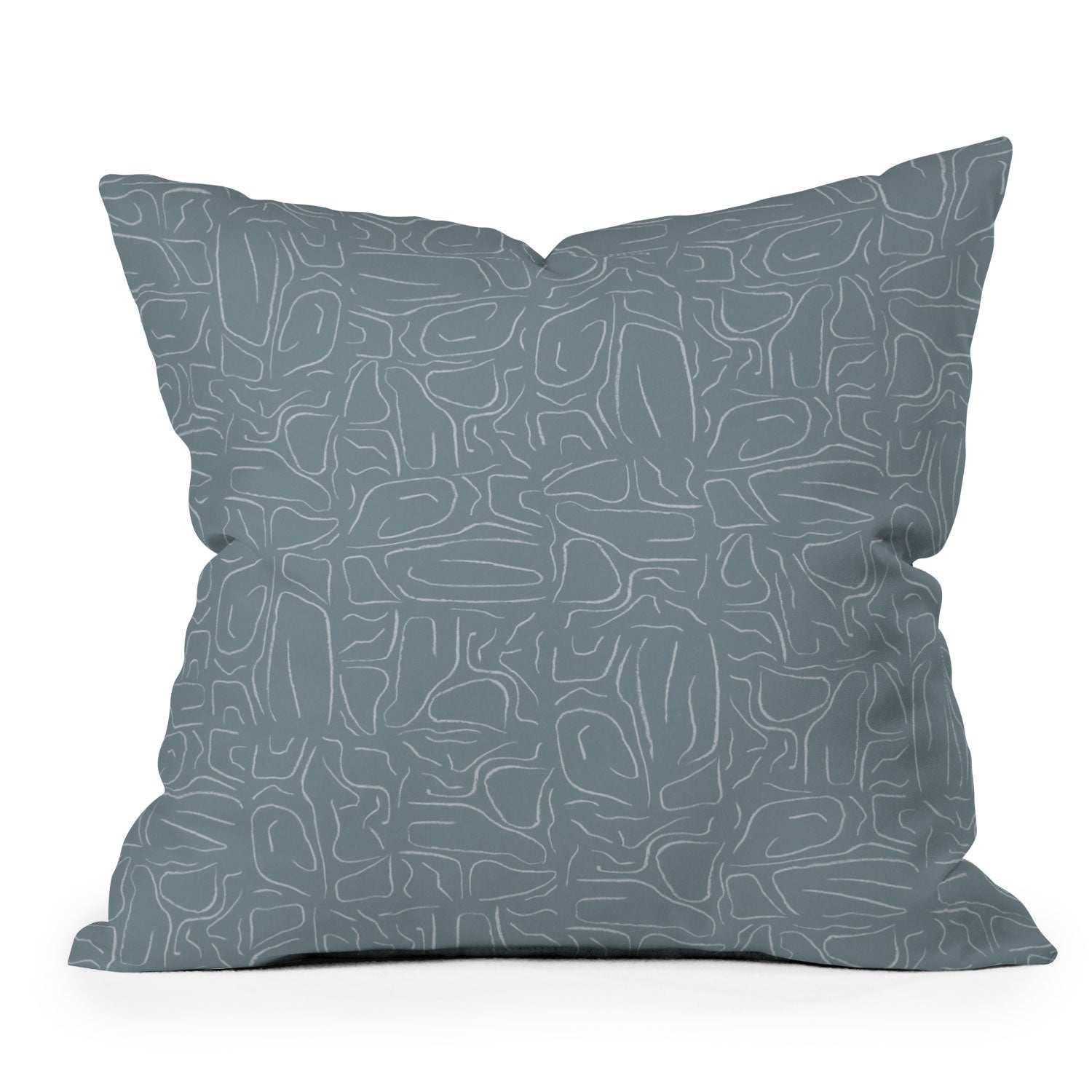 DENY Designs Abstract Lines Blue Outdoor Throw Pillow