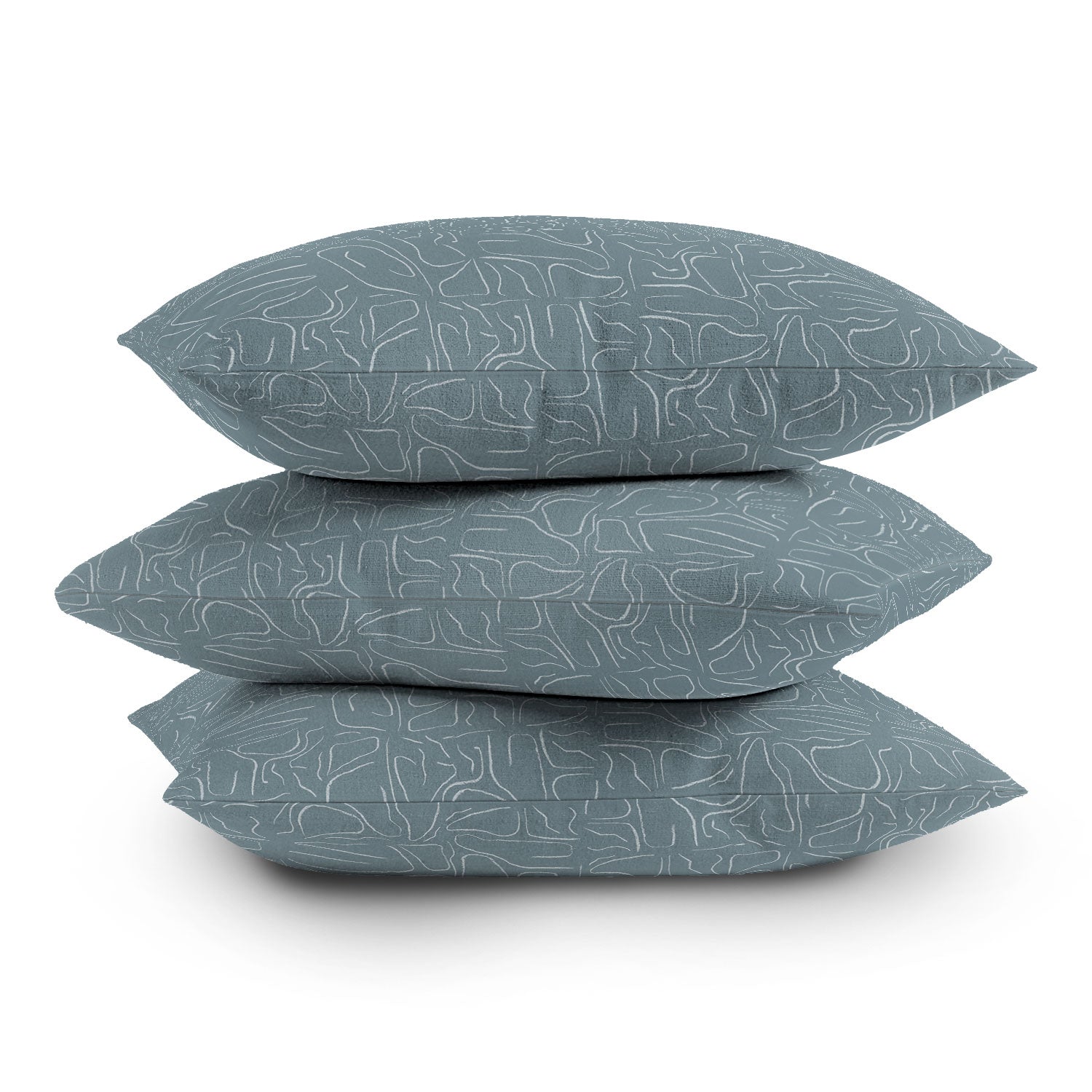 DENY Designs Abstract Lines Blue Outdoor Throw Pillow